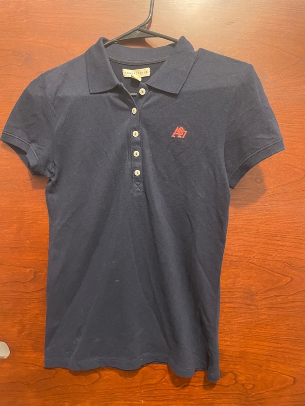Aeropostale Navy Polo with Red A87 Embroidery - Picture 1 of 6